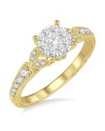 Shine Bright Solstice Gilded White Gold Diamond Bridal Ring