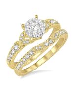 Round Shape Shine Bright Diamond Wedding Set