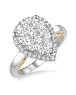 Diana Lustre Yellow Gold Diamond Halo Ring