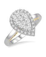 Aurora Splendor Yellow Gold Diamond Cluster Ring