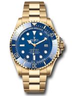  *Pre-Owned* Rolex Yellow Gold *Pre-Owned* Rolex Deepsea Watch - Unidirectional Rotatable Bezel - Blue Dial - Oyster Bracelet