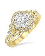 Shine Bright Ember Gilded White Gold Diamond Bridal Ring