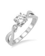 Elegance Mystic 14K White Gold Diamond Engagement Ring