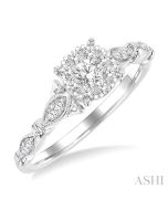 LoOnXe 14K White Gold Diamond Ring