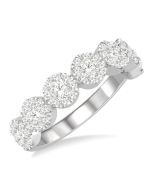 Calla Crown Poise Round Shape Stone Shine Bright Essential Diamond Wedding Band