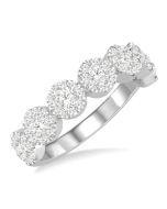 Round Shape 7 Stone Shine Bright Essential Diamond Wedding Band