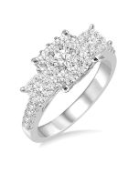 Cushion Shape Past Present & Future Shine Bright Essential Diamond Engagement Ring