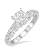 Shine Bright Oak Signature 14K White Gold Diamond Bridal Ring