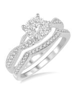 Round Shape Shine Bright Diamond Wedding Set