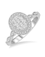 Petal Divine 14K White Gold Diamond Bridal Ring
