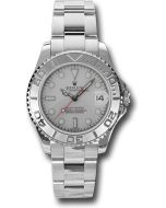  *Pre-Owned* Rolex Steel and Platinum Yacht-Master 35 Watch - Platinum Dial