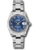  *Pre-Owned* Rolex Steel Datejust 31 Watch - Domed Bezel - Blue Roman Dial - Oyster Bracelet