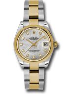  *Pre-Owned* Rolex Steel and Yellow Gold Datejust 31 Watch - Domed Bezel - Mother-Of-Pearl Diamond Dial - Oyster Bracelet