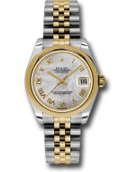  *Pre-Owned* Rolex Steel and Yellow Gold Datejust 31 Watch - Domed Bezel - Mother-Of-Pearl Roman Dial - Jubilee Bracelet