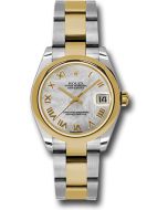  *Pre-Owned* Rolex Steel and Yellow Gold Datejust 31 Watch - Domed Bezel - Mother-Of-Pearl Roman Dial - Oyster Bracelet