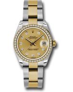  *Pre-Owned* Rolex Steel and Yellow Gold Datejust 31 Watch - 46 Diamond Bezel - Champagne Diamond Dial - Oyster Bracelet