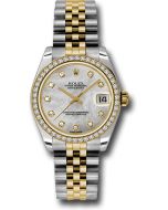  *Pre-Owned* Rolex Steel and Yellow Gold Datejust 31 Watch - 46 Diamond Bezel - Mother-Of-Pearl Diamond Dial - Jubilee Bracelet