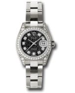 *Pre-Owned* Rolex White Gold Lady-Datejust 26 Watch - 42 Diamond Bezel - Black Jubilee Diamond Dial - Oyster Bracelet