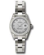 *Pre-Owned* Rolex White Gold Lady-Datejust 26 Watch - 42 Diamond Bezel - Silver Roman Dial - Oyster Bracelet