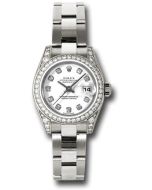   *Pre-Owned* Rolex White Gold Lady-Datejust 26 Watch - 42 Diamond Bezel - White Diamond Dial - Oyster Bracelet