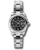 *Pre-Owned* Rolex Steel Lady-Datejust 26 Watch - Domed Bezel - Black Concentric Arabic Dial - Oyster Bracelet