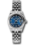  *Pre-Owned* Rolex Steel Lady-Datejust 26 Watch - Domed Bezel - Blue Concentric Circle Arabic Dial - Jubilee Bracelet