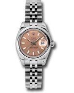  *Pre-Owned* Rolex Steel Lady-Datejust 26 Watch - Domed Bezel - Pink/Copper Index Dial - Jubilee Bracelet