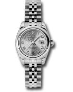  *Pre-Owned* Rolex Steel Lady-Datejust 26 Watch - Domed Bezel - Silver Concentric Arabic Dial - Jubilee Bracelet