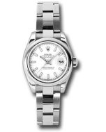 *Pre-Owned* Rolex Steel Lady-Datejust 26 Watch - Domed Bezel - White Index Dial - Oyster Bracelet