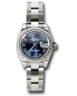 *Pre-Owned* Rolex White Gold Lady-Datejust 26 Watch - Fluted Bezel - Blue Roman Dial - Oyster Bracelet