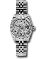  *Pre-Owned* Rolex Steel and White Gold Lady Datejust 26 Watch - 46 Diamond Bezel - White Gold Crystal Diamond Dial - Jubilee Bracelet