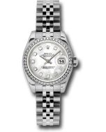  *Pre-Owned* Rolex Steel and White Gold Lady-Datejust 26 Watch - 46 Diamond Bezel - Mother-Of-Pearl Diamond Dial - Jubilee Bracelet