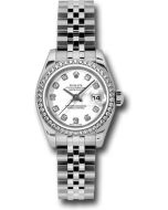  *Pre-Owned* Rolex Steel and White Gold Lady-Datejust 26 Watch - 46 Diamond Bezel - White Diamond Dial - Jubilee Bracelet