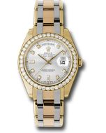  *Pre-Owned* Rolex Yellow Gold Day-Date Special Edition 39 Watch - 40 Diamond Bezel - Silver Diamond Dial