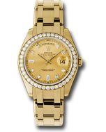 *Pre-Owned* Rolex Yellow Gold Day-Date Special Edition 39 Watch - 40 Diamond Bezel - Champagne Diamond Dial