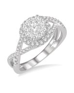 Shine Bright ElOnVio 14K White Gold Diamond Ring