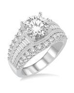Hades Nexus 14K White Gold Diamond Semi-Mount Ring