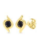 Eternal Grace 10K Yellow Gold Black Diamond Stud Earrings