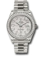 *Pre-Owned* Rolex White Gold Oyster Perpetual Day-Date 40 - Diamond Bezel - Meteorite Baguette Diamond Dial - President Bracelet