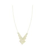 14K Yellow Gold Beaded Bib Necklace
