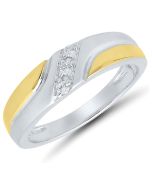 Mens 10kt Two-tone Diamond Ring