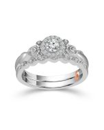 Isolde Quarry Opus 14k White Gold Wedding Set