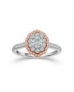 White and Rose Gold Engagement Ring