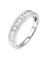 Front View 14k White Gold 1/2tdw Diamond Wedding Band