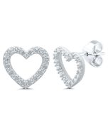 Gold Diamond Heart Earrings