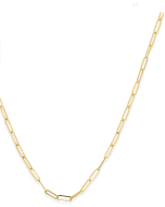 14k Yellow Gold 2.1mm 20" Paperclip Chain