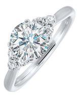 River Grandeur 14K White Gold Diamond Engagement Ring