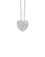 Sterling Silver Diamond Heart Necklace .10ctw
