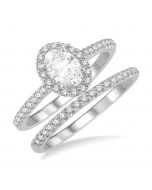 Oval Shape Diamond Wedding Set