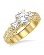 Past Present & Future Semi-Mount Diamond Engagement Ring